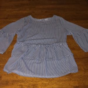 Navy blue striped blouse